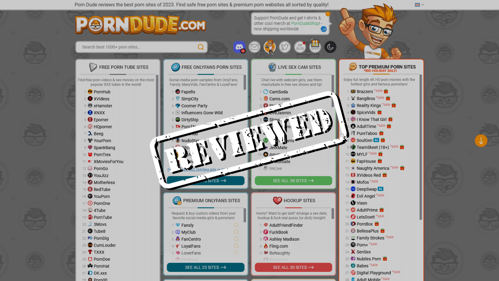 ThePornDude Review - Find the Best Porn Sites in the World! | Bedbible.com