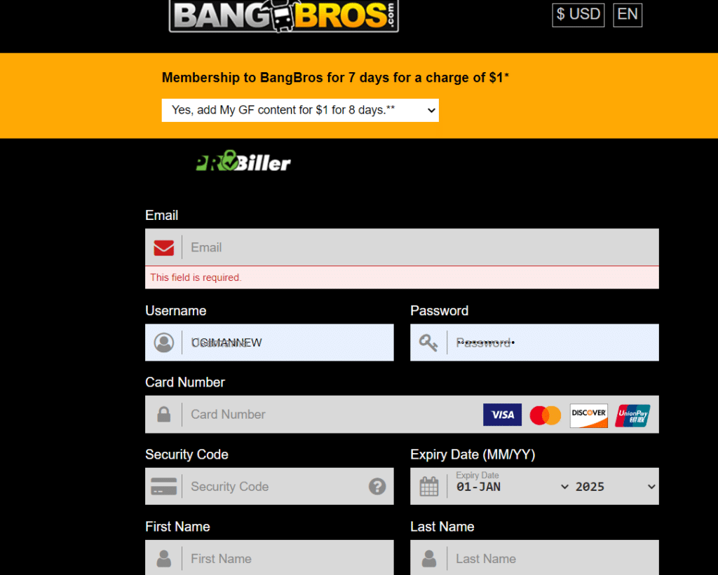 BangBros Sign Up