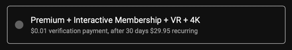 Feel VR Porn membership tier