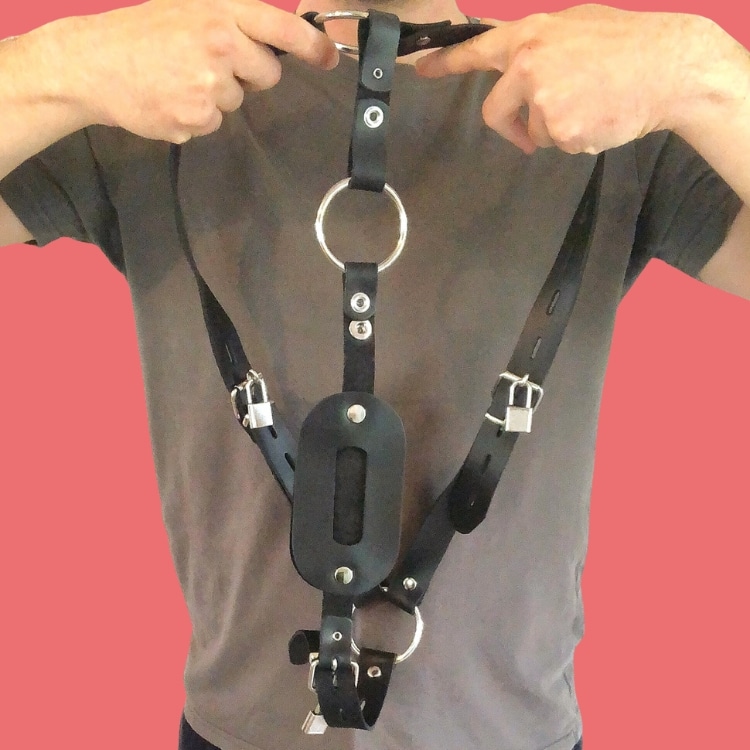 DOMINIX Deluxe Leather Anal Plug Harness with Cock Ring – Test & Review<