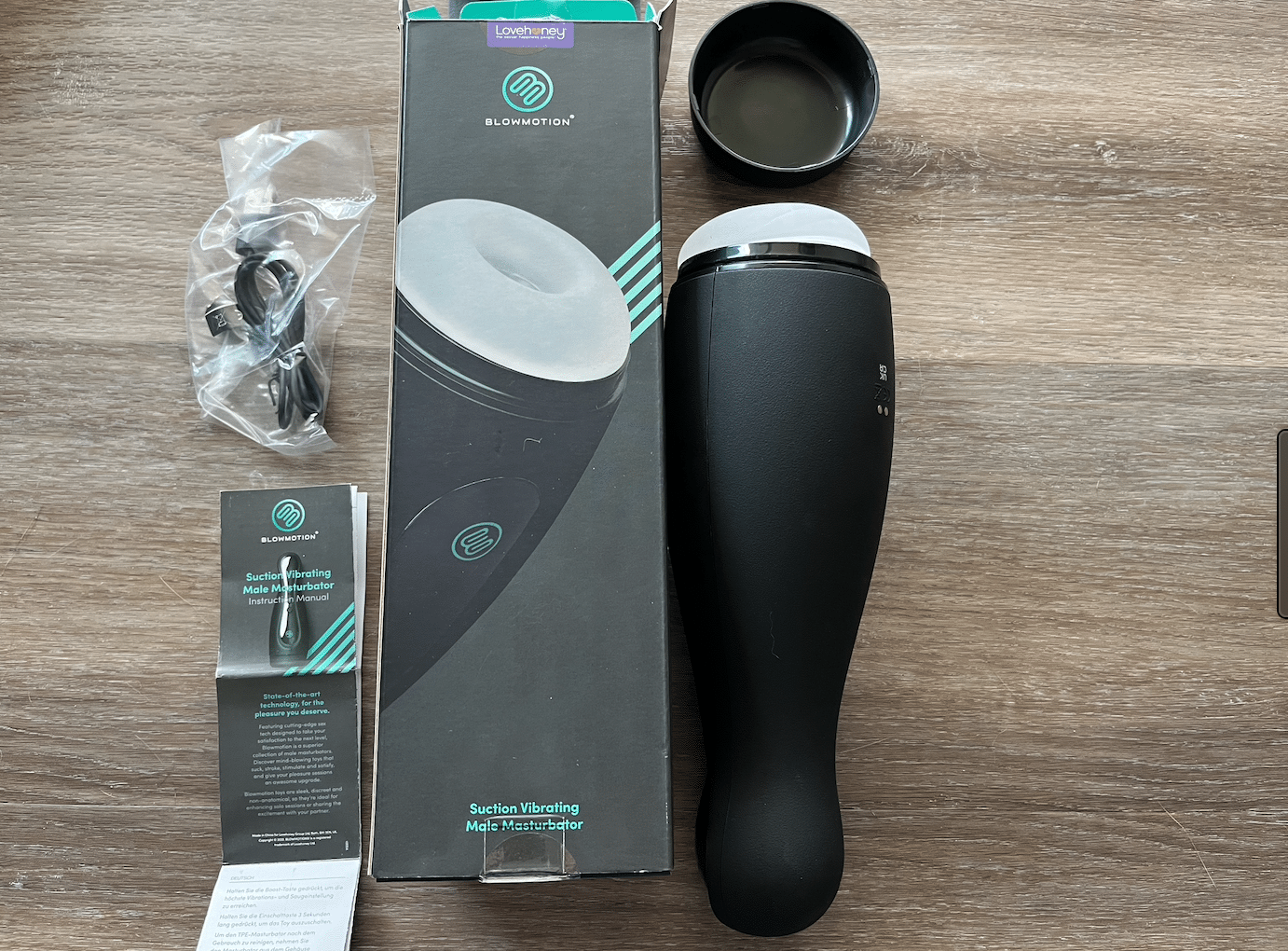 Blowmotion Suction Vibrating Male Masturbator Materials and care