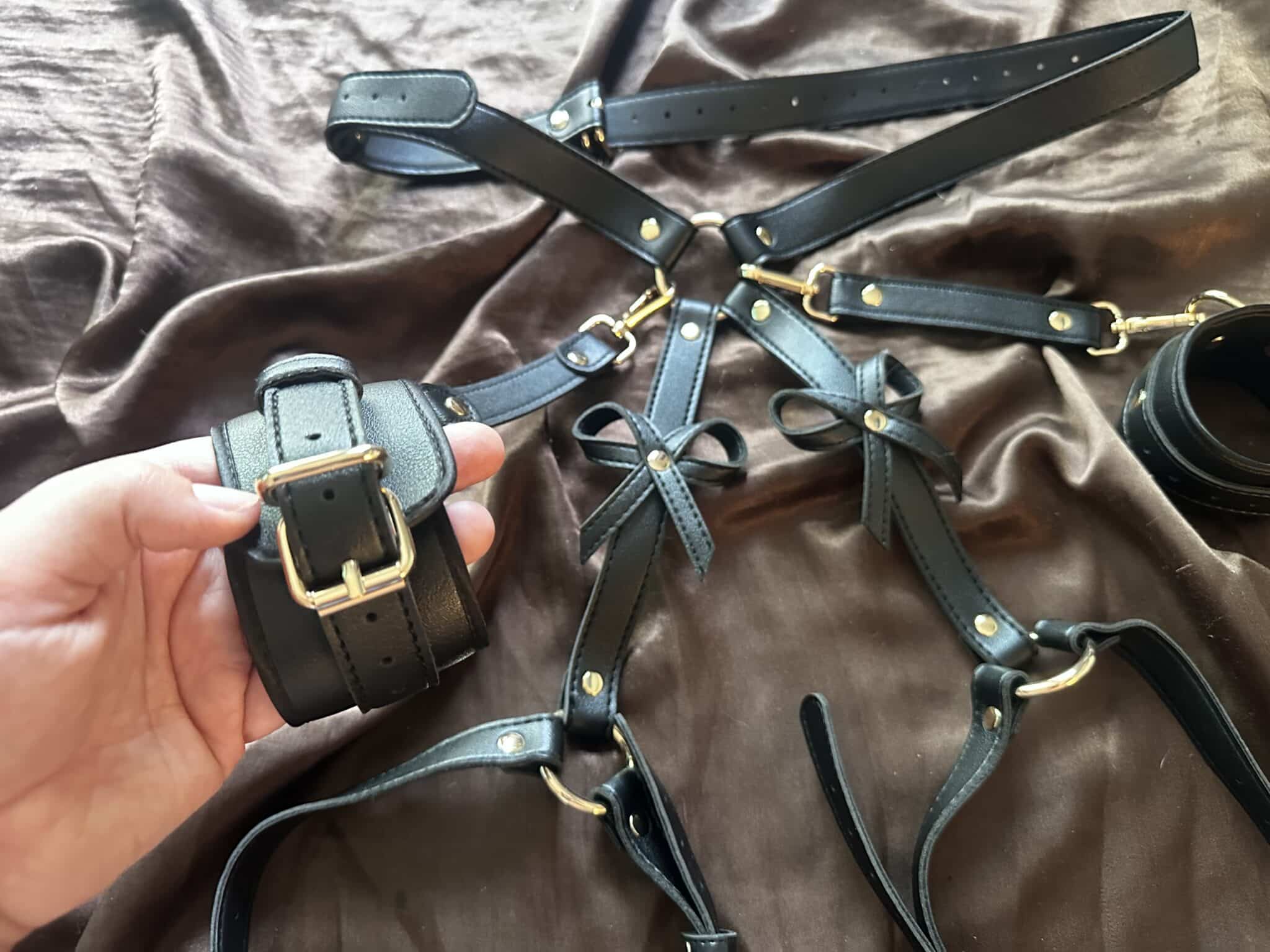 Strict Bondage Harness with Bows Performance