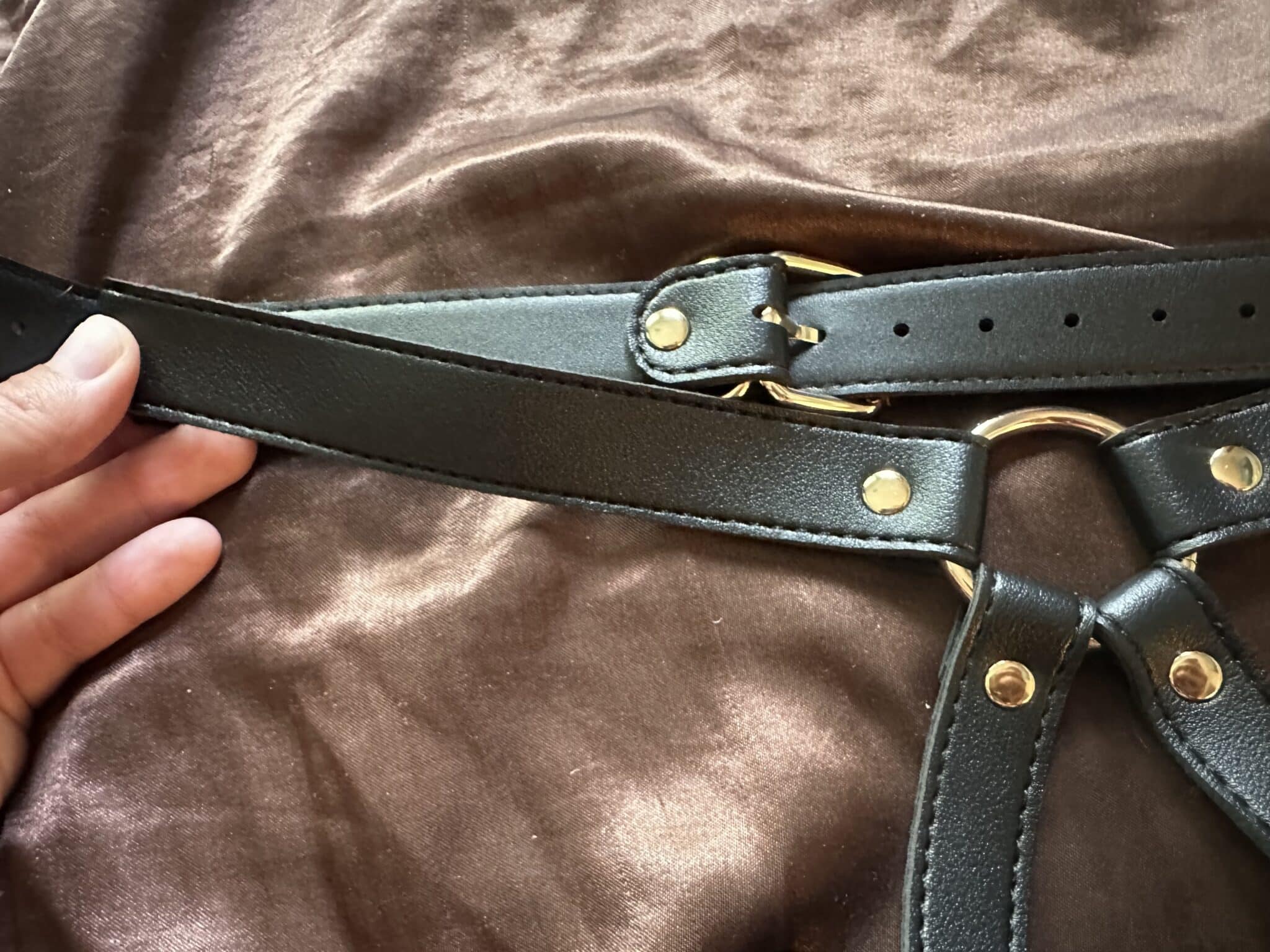 Strict Bondage Harness with Bows Materials and care