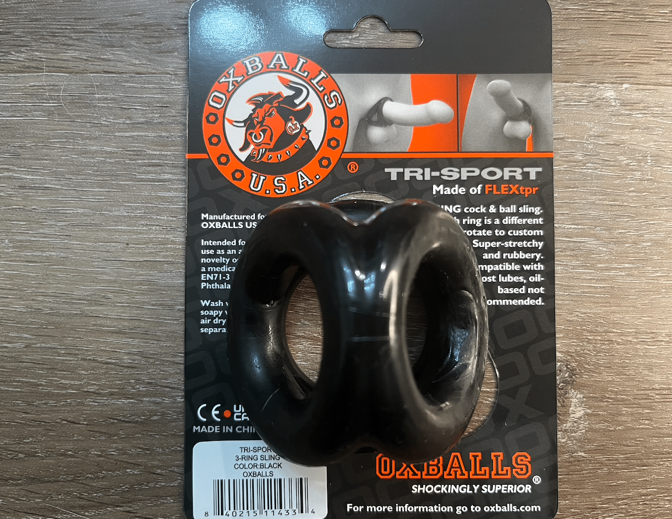 Oxballs Tri-Sport Cock Ring and Ball Sling. Slide 5