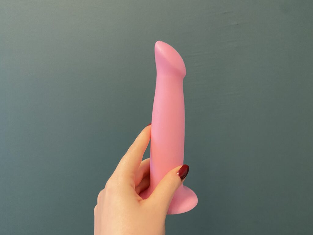 Step 1: Silicone dildo in hand