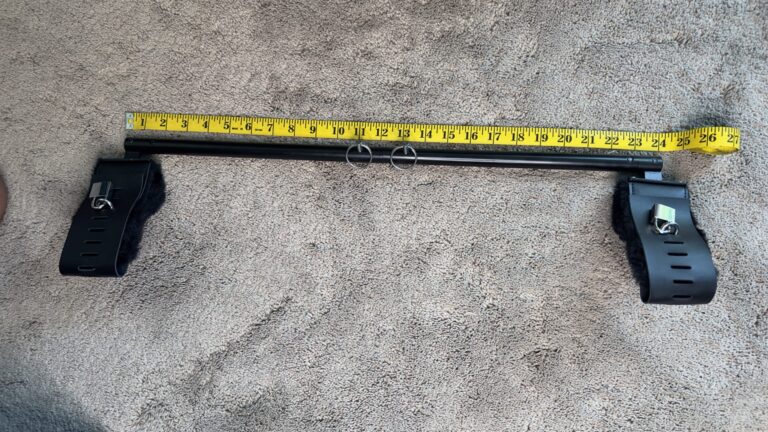 Bondage Boutique Expandable Spreader Bar with Leather Cuffs - 