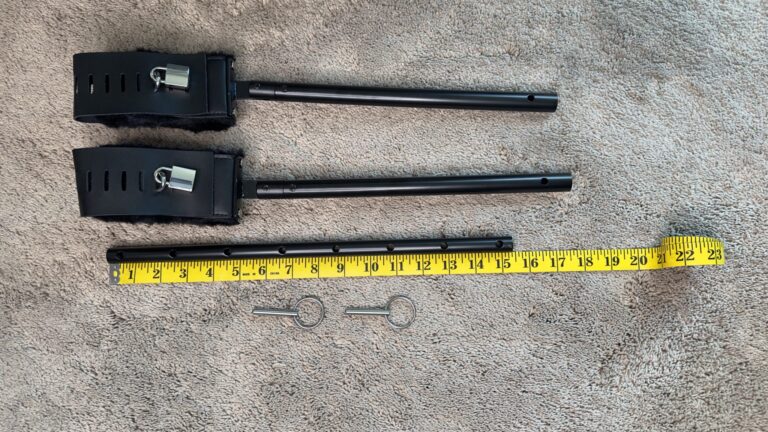 Bondage Boutique Expandable Spreader Bar with Leather Cuffs - 