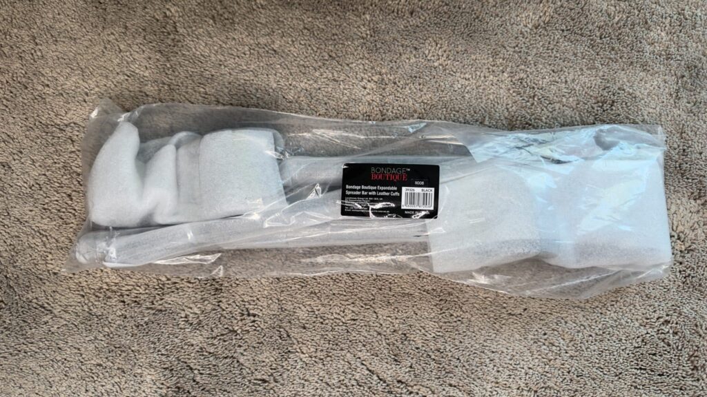 Bondage Boutique Expandable Spreader Bar with Leather Cuffs - 