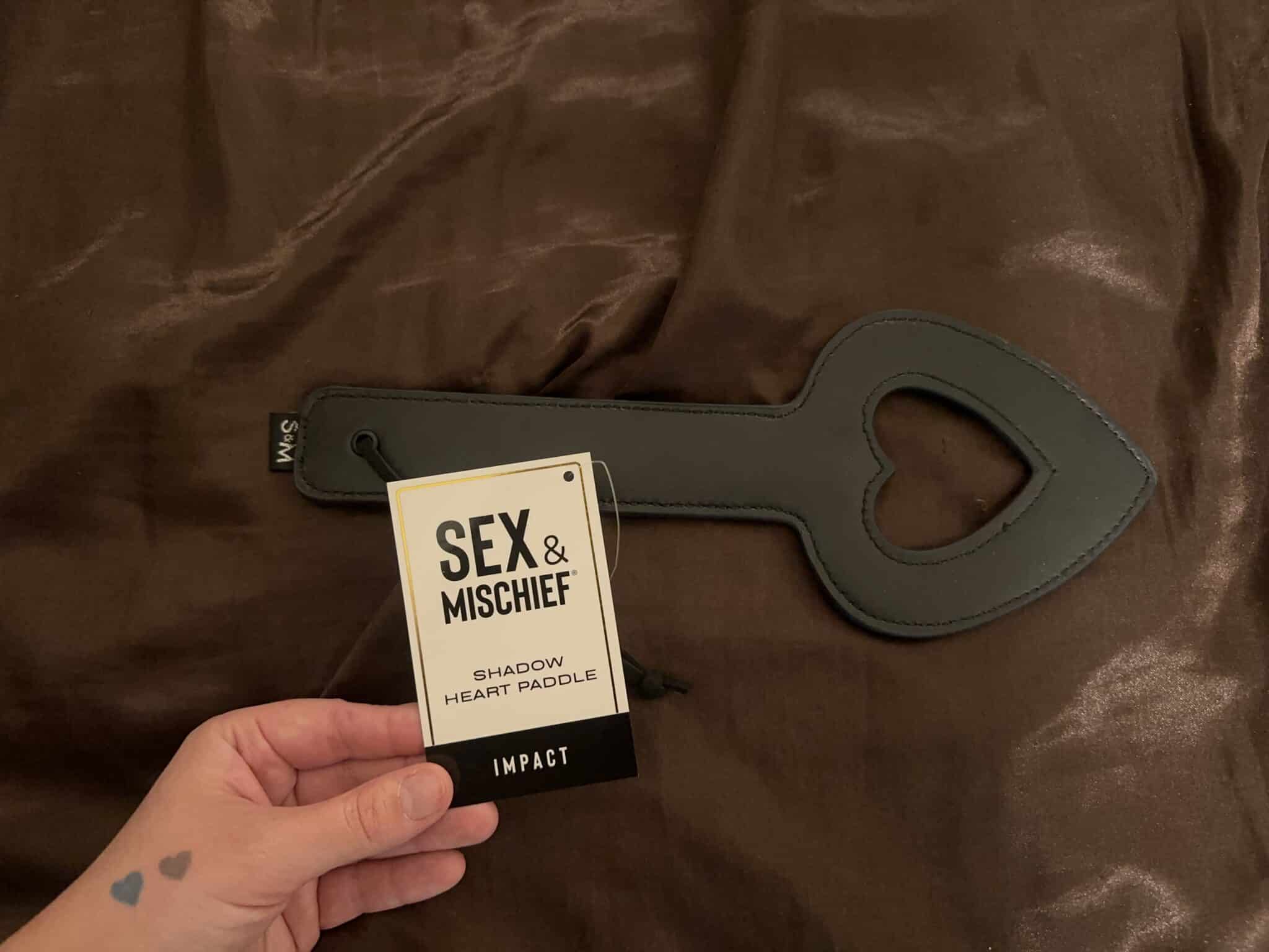 Sex & Mischief Shadow Heart Paddle Packaging