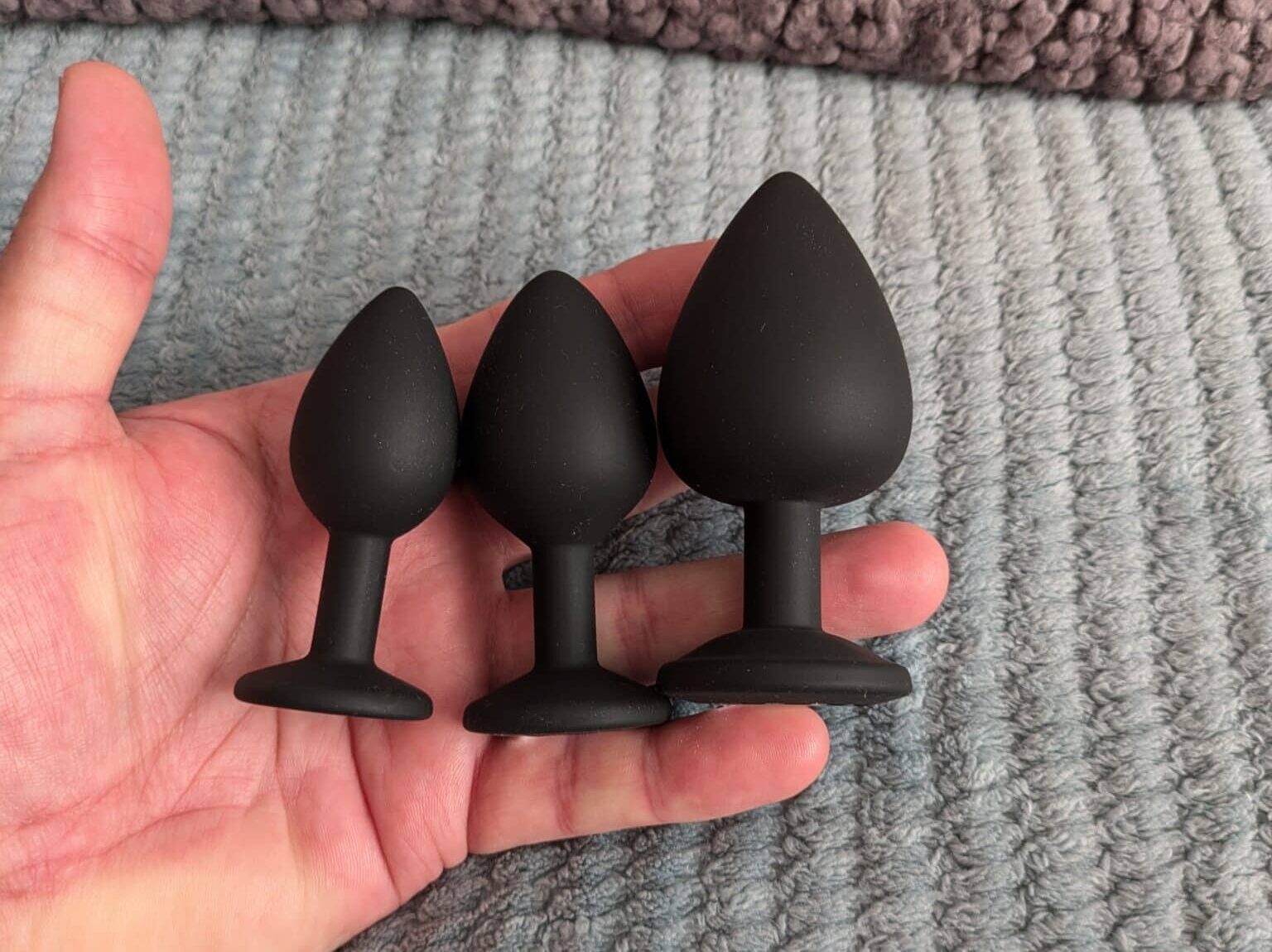 Silicone Jewelled Butt Plug Set