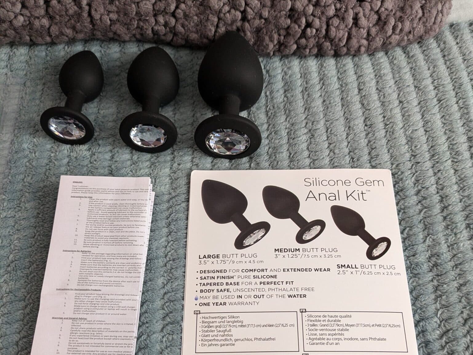 Silicone Jewelled Butt Plug Set Price