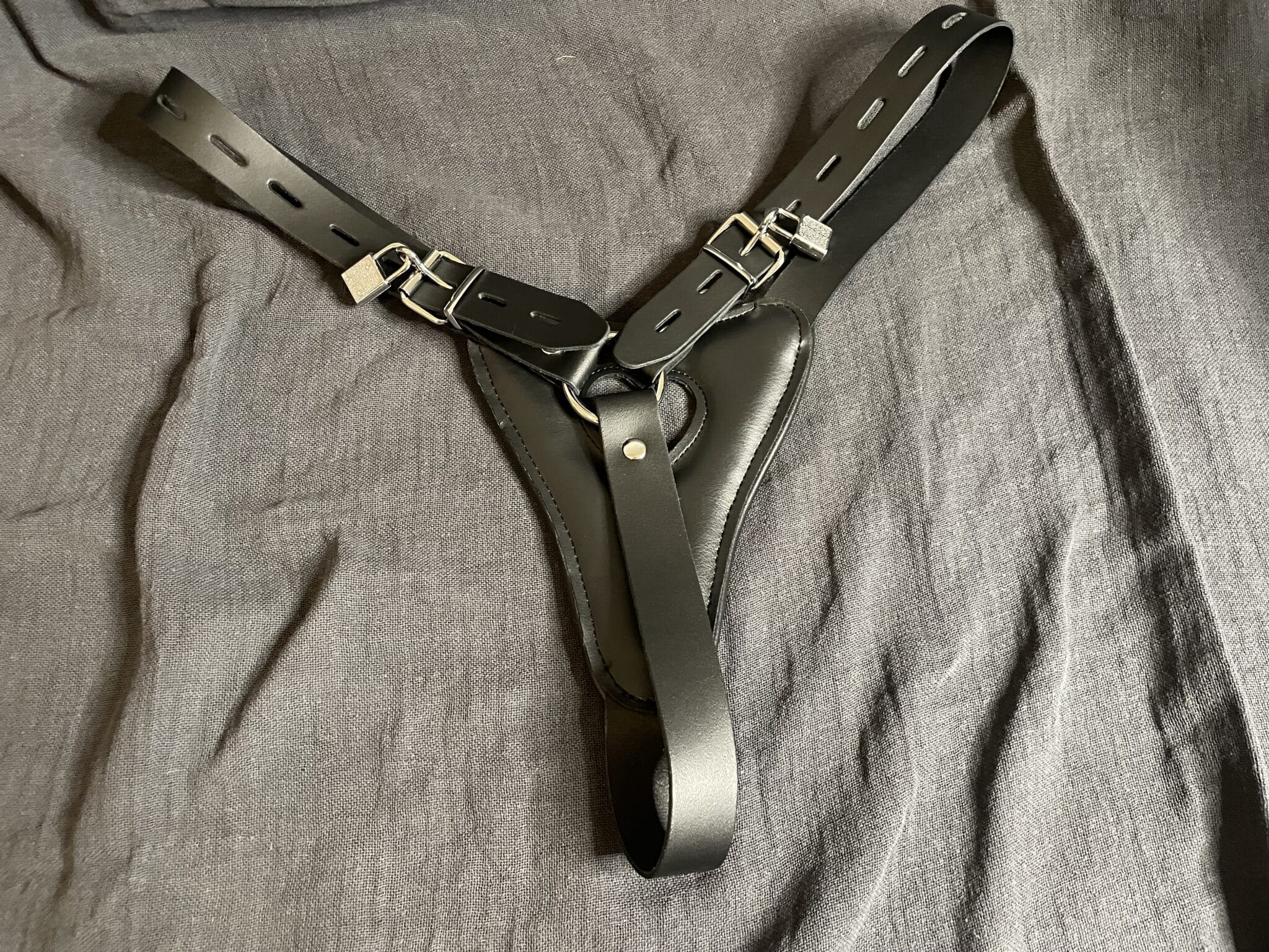 DOMINIX Deluxe Leather Lockable Female Chastity Belt. Slide 6