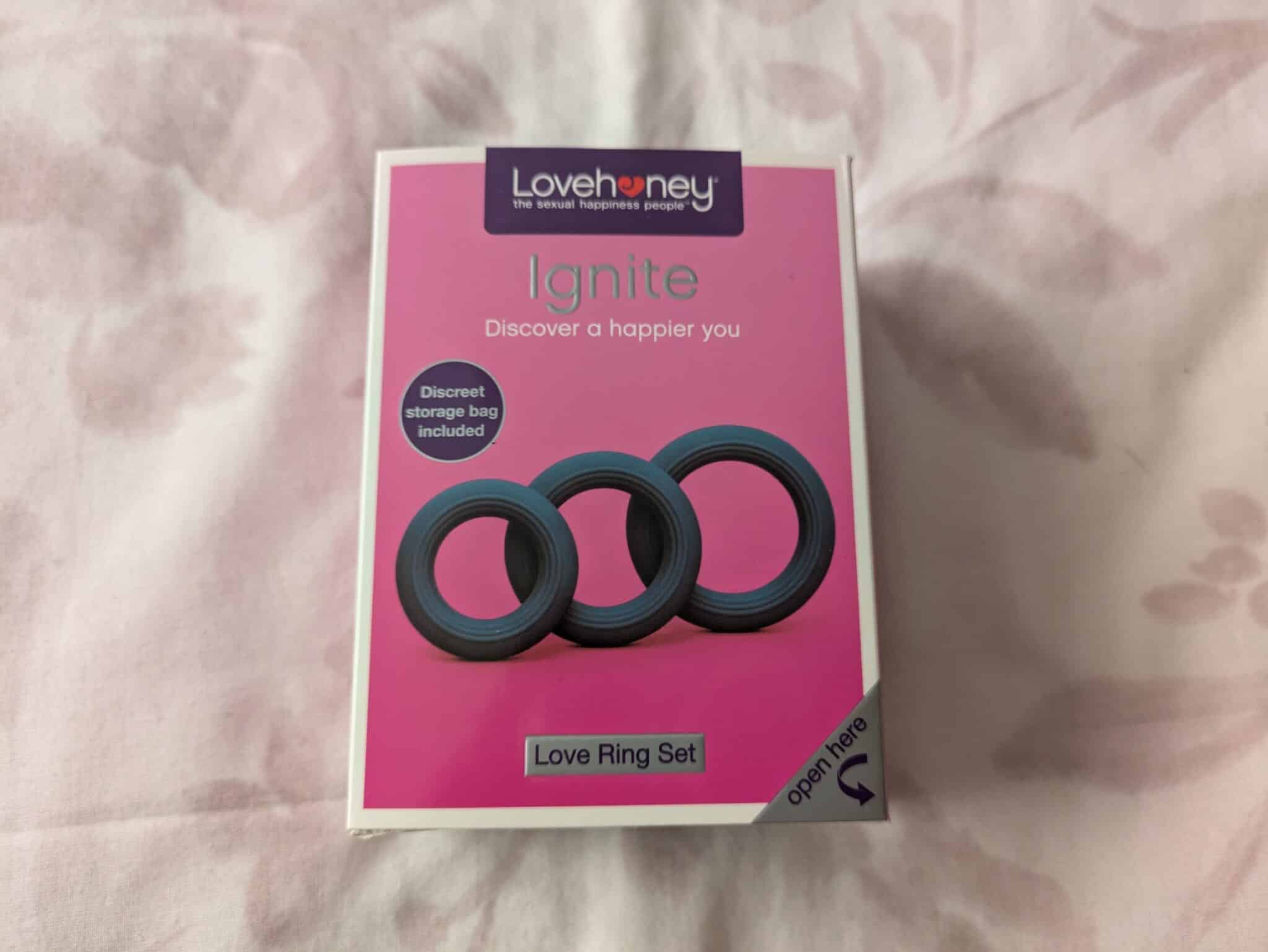 Lovehoney Ignite Silicone Love Ring Set (3 Piece) Packaging