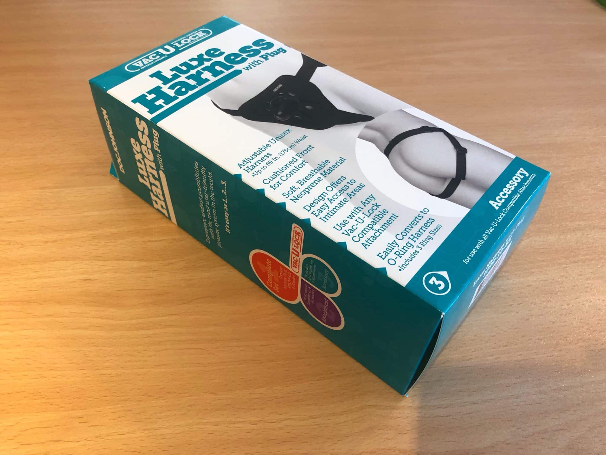 Vac-U-Lock Luxe Harness with Plug  Packaging