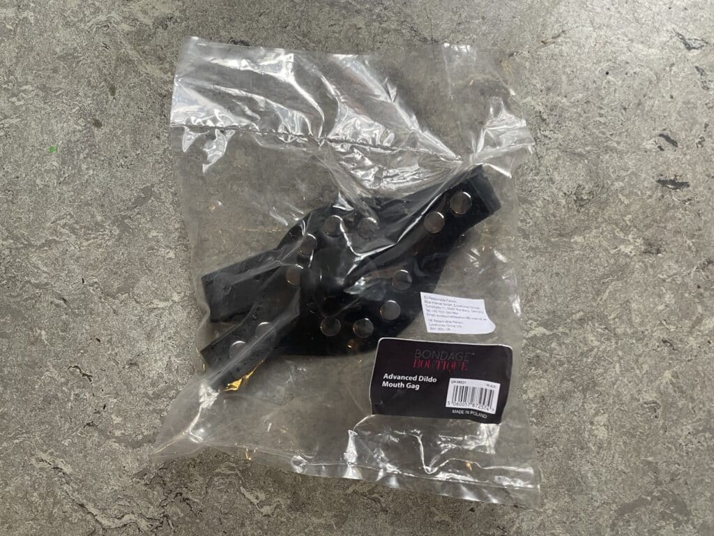 Bondage Boutique Leather and Studs Dildo Gag - 