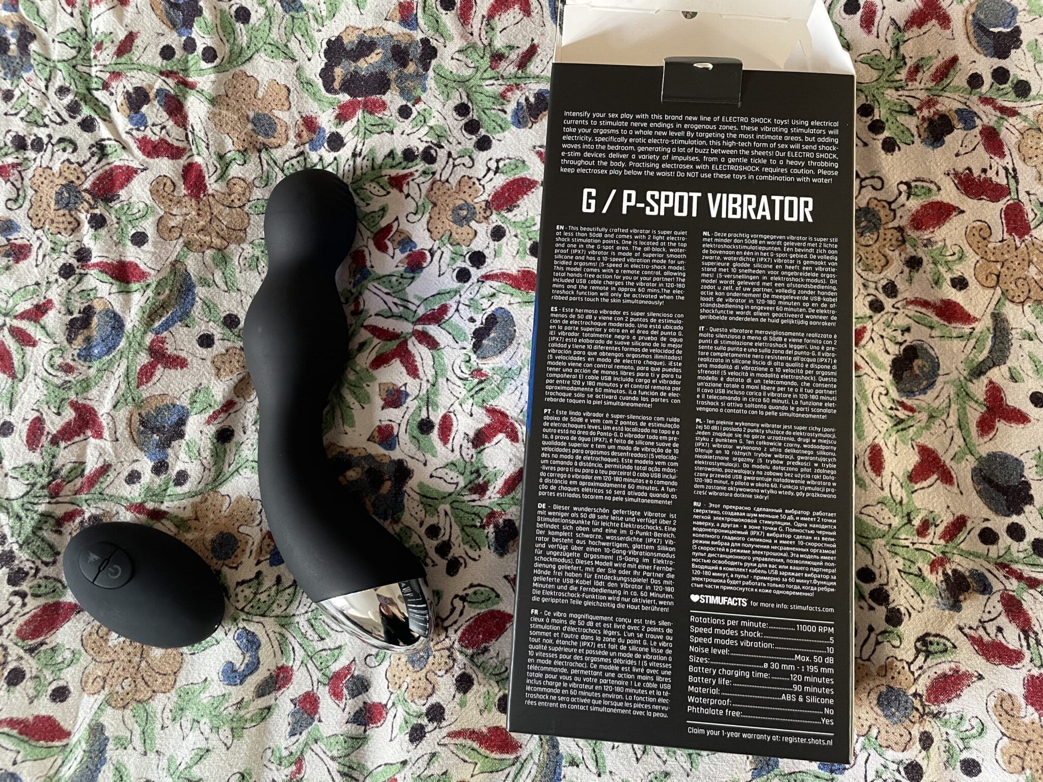 ElectroShock Remote G/P Spot Vibrator Review Materials and care