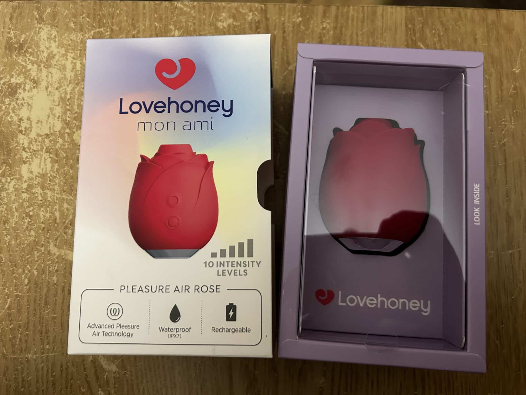 Lovehoney Mon Ami Pleasure Air Rose Packaging