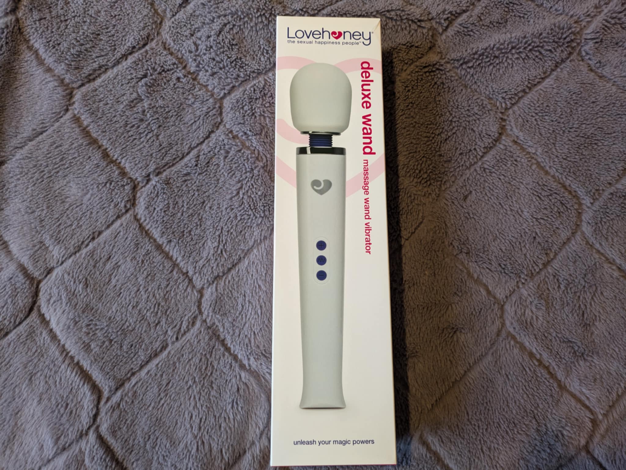 Lovehoney Deluxe Extra Powerful Rechargeable Wand Massager Packaging