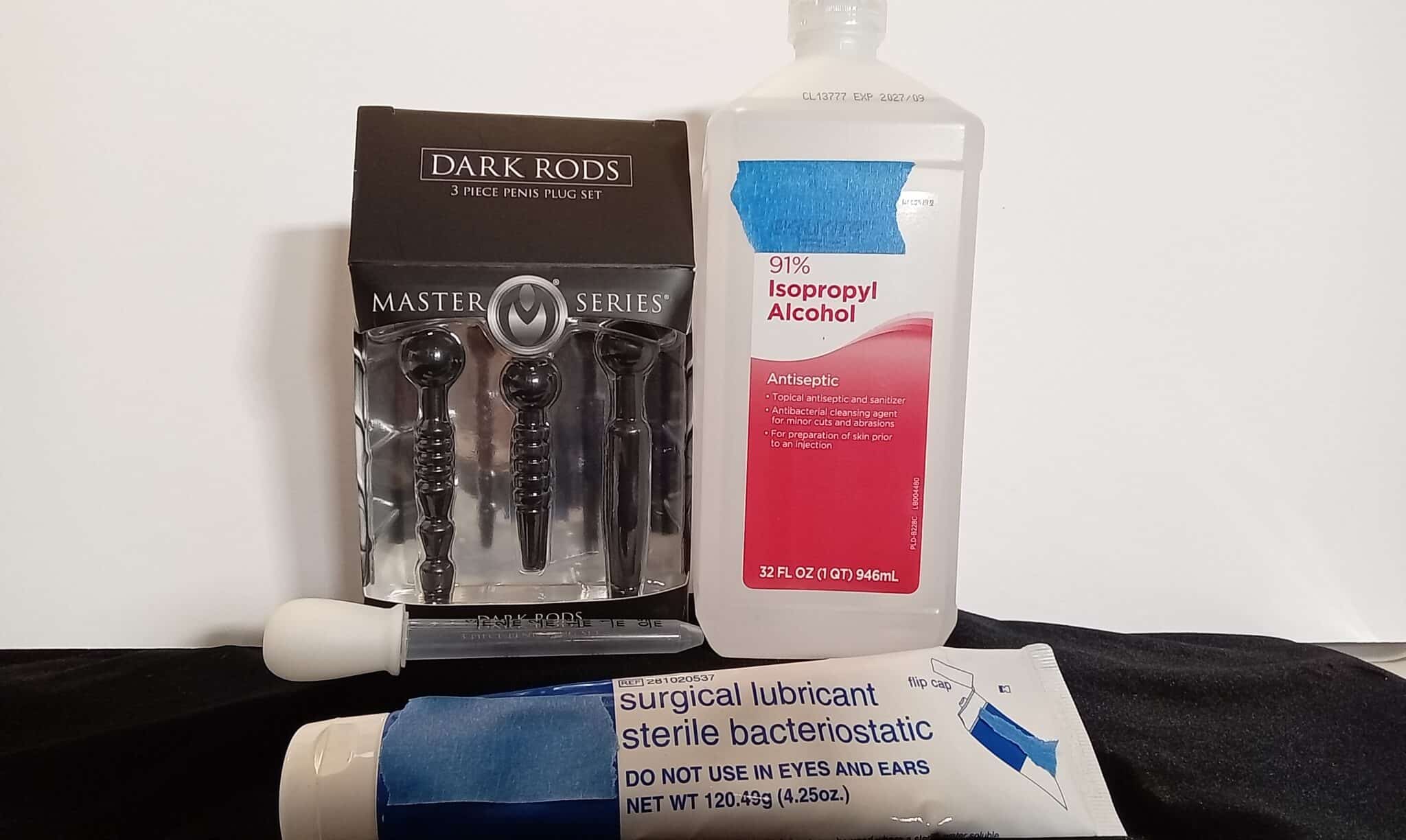 Masters Series Dark Rods 3 Penis Plug Set Materials and care