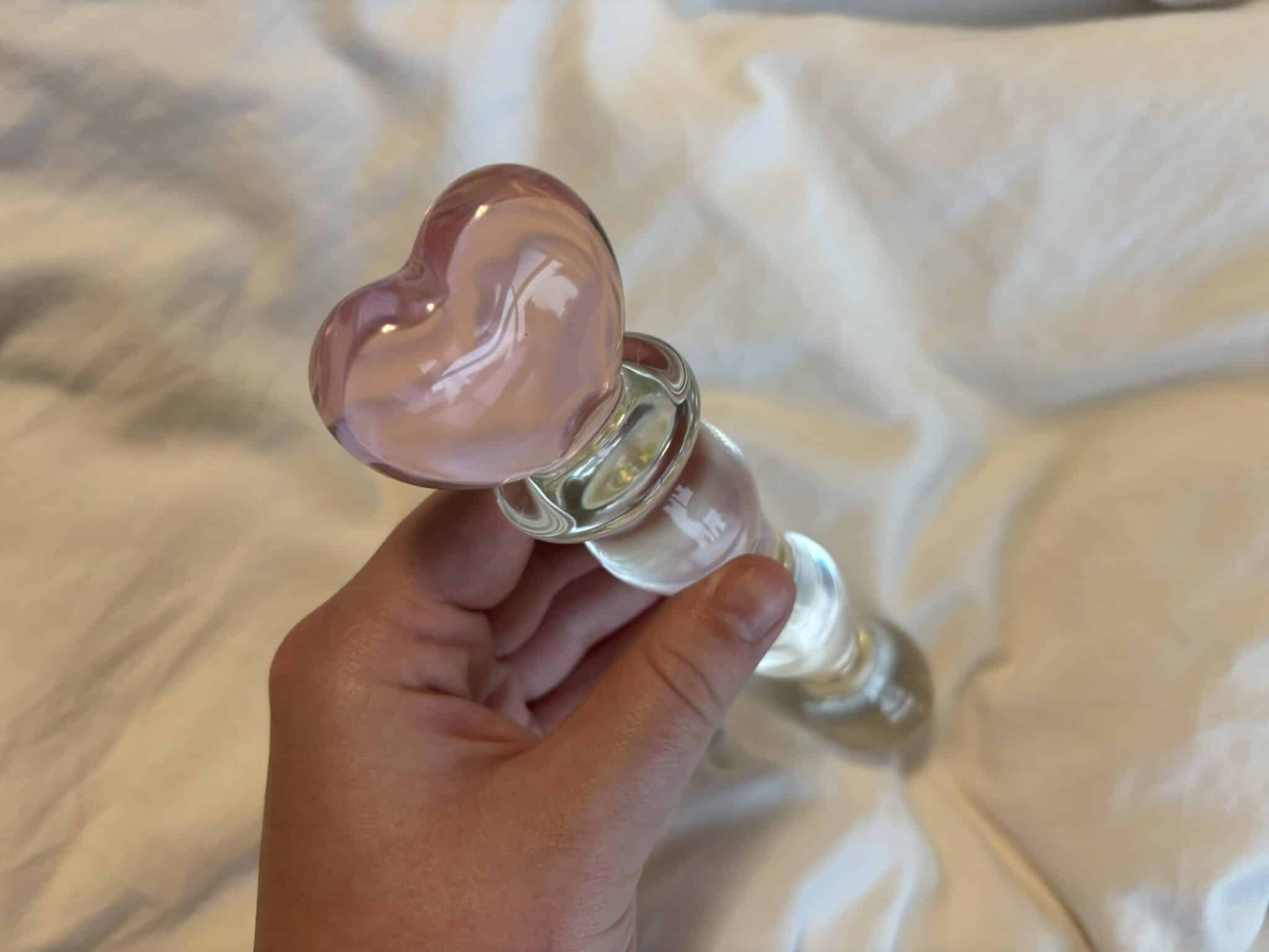 NS Novelties Crystal Heart of Glass Dildo Design