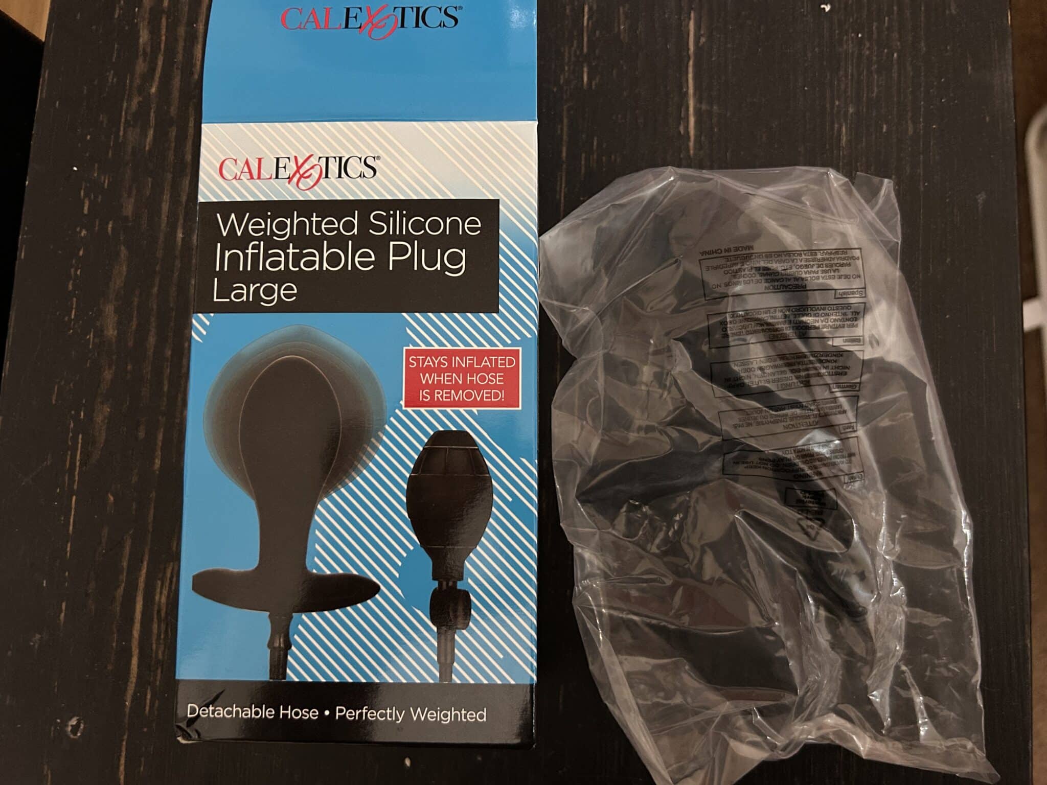 CalExotics Weighted Silicone Inflatable Plug Packaging