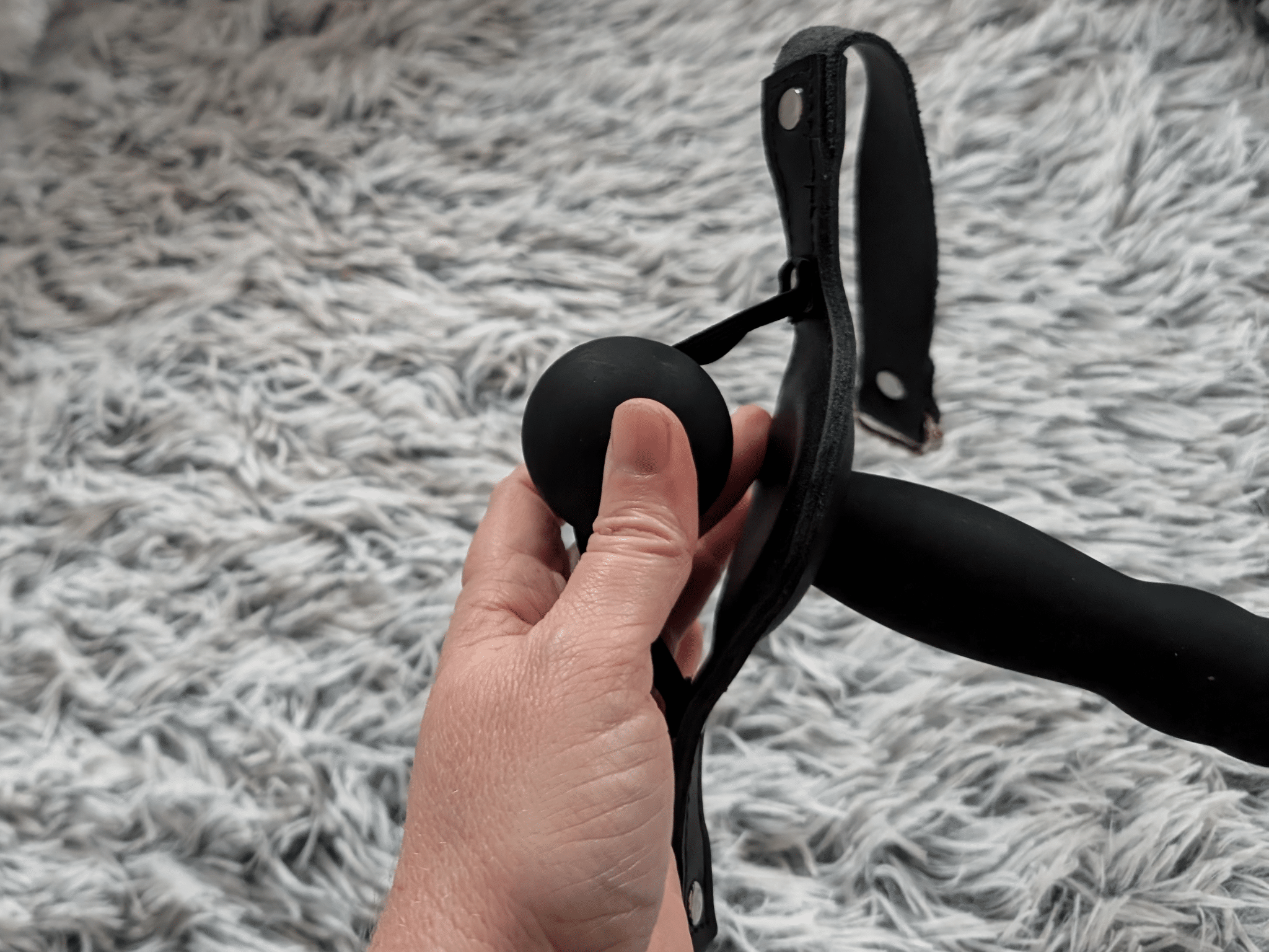 Bondage Boutique Silicone Gag with Dildo. Slide 4