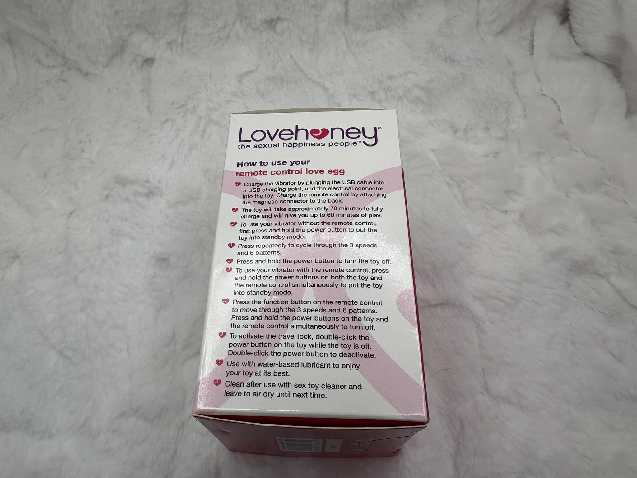 Lovehoney Inner Glow Love Egg Materials and care